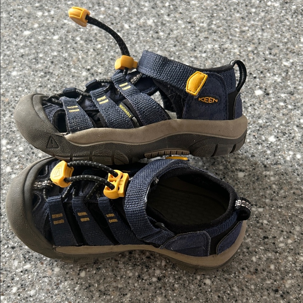 KEEN Kids Navy and Mustard Sandals